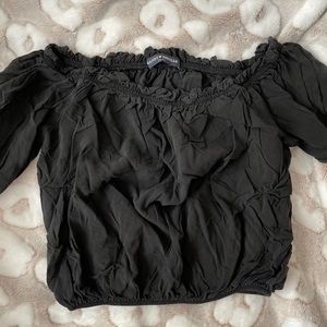 Brandy Melville Off Shoulder Long Sleeve Crop Top